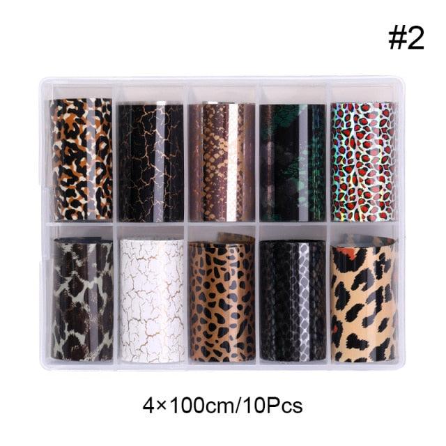 Snake Leopard Nail Foils Marble Nail Art Transfer Sticker Slider Nail Art Decal Manicuring Design Tip Decoration Decal Self-Adhesive 3D Wave Design Decoration for Women Girls Adhesive Striping Tape Nail Art Stickers Metallic Curve Strip Line Nail Decal