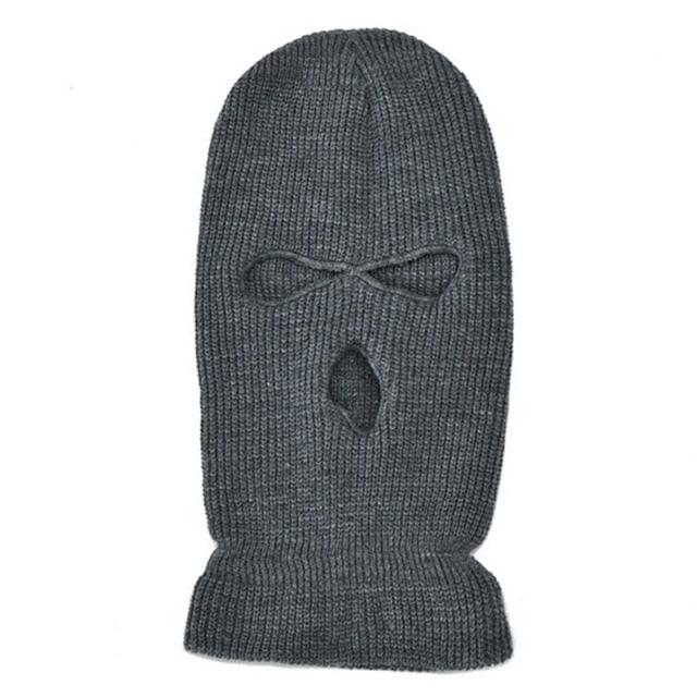 Ski Mask Knitted Face Cover Winter Balaclava Full Face Mask for Winter Outdoor Sports Winter Three 3 Hole Balaclava Knit Hat Ski Mask 3-Hole Knit Hat Full Face Cover Balaclava Hats Funny Party Embroidery Beanies Caps Hole Knitted Full Face Cover