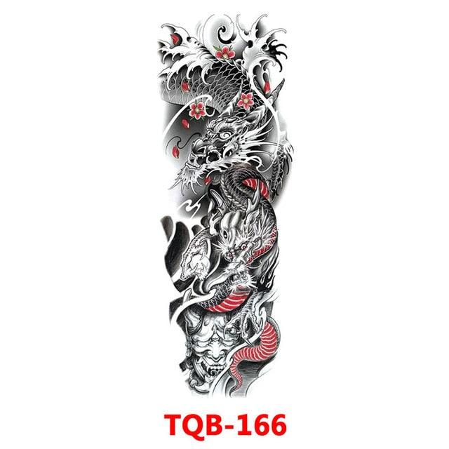 Full Arm Large Size Sleeve Temporary Sticker Dragon Tattoo Waterproof Body Art Realistic 3D Design For Mens - STEVVEX Beauty - 103, 3D Tattoo, Animal Tattoo, Arm Tattoo, Back Tattoo, Beauty, Big Tattoo, Body Tattoo, Carnival Tattoo, Colorful Tattoo, Large Tattoo, Leg Tattoo, Lion Tattoo, Luxury Tattoo, Men Tattoo, Mens Tattoo, Modern Tatoos, Multi-Colored Tattoo, Party Tattoo, Realistic Tattoo, Stylish Tattoo, Tattoo, Tiger Tattoo, Waterproof Tattoo - Stevvex.com