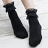 Women Lace Mesh Black White Cotton Socks Japanese Maiden Lovely Short Socks Frilly Ruffle Princess Socks For Women