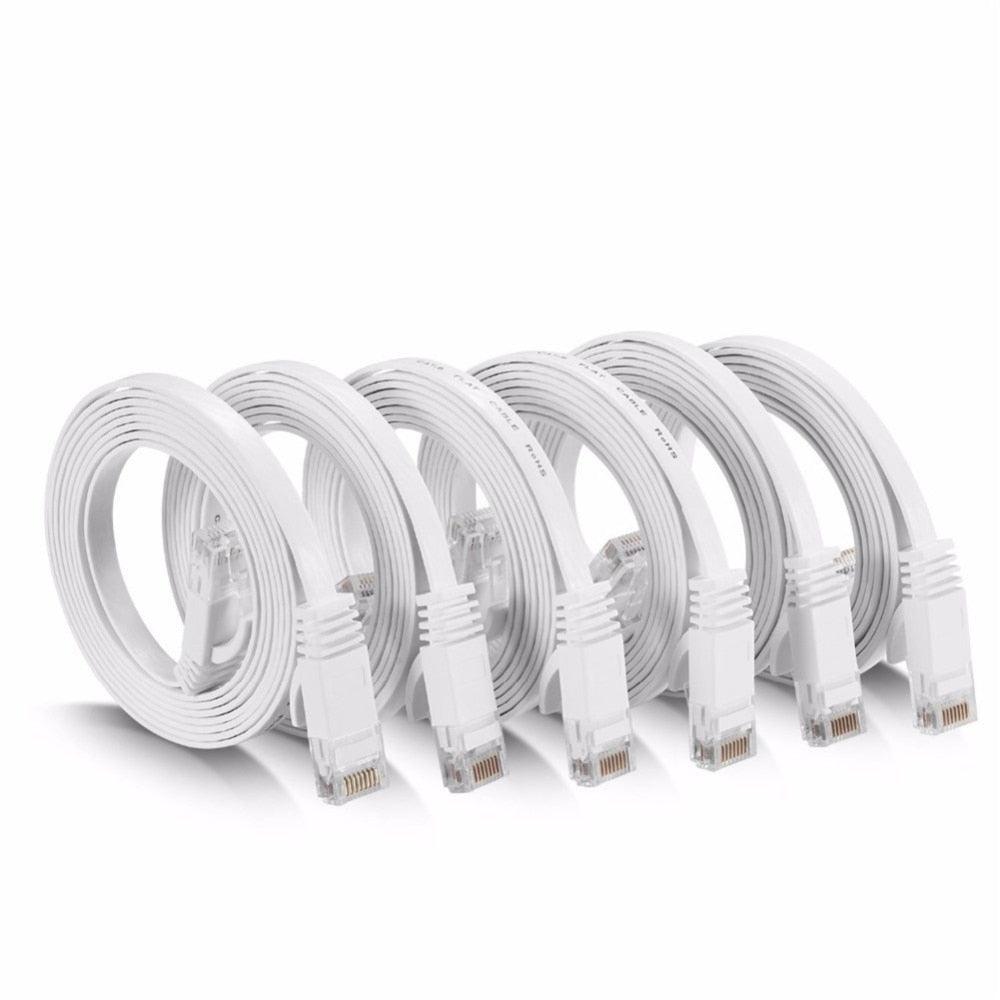 Cat6 RJ45 Network LAN Ethernet Flat Cable Computer UTP Patch Cord For Router Network Ethernet Cable Plated RJ45 Connectors Ethernet LAN Cable