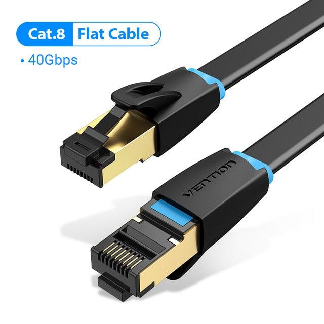 Cat8 Ethernet Cable SSTP 40Gbps 2000MHz RJ45 Network Lan Patch Cord Internet Network LAN Wire Cables with Gold Plated RJ45 Connector For Router Modem Laptop Gaming