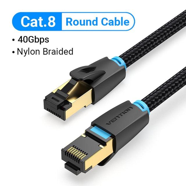 Cat8 Ethernet Cable SSTP 40Gbps 2000MHz RJ45 Network Lan Patch Cord Internet Network LAN Wire Cables with Gold Plated RJ45 Connector For Router Modem Laptop Gaming