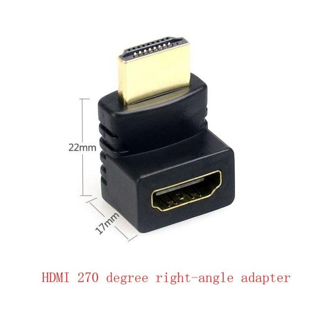 HDMI Compatible 90 Degree Right Angle Adapter HDMI 270 Degree HDMI Gold Plated HDMI 2.0 Male To Female Adapter Connector HDMI Cable Extender 3D 4K Supported - STEVVEX Cable - 220, 4K display port, 4K HDMI Cable, 4K HDMI Plug, 4k resolution, 90 Degree Right Angle Adapter, adapter, Adapter cables, adapter for tv, Angled Adapter, cable, cable adapter, cable for laptop, cable for PC, display port, HDMI, HDMI ADAPTER, HDMI Angled Adapter, HDMI Cable 4K - Stevvex.com