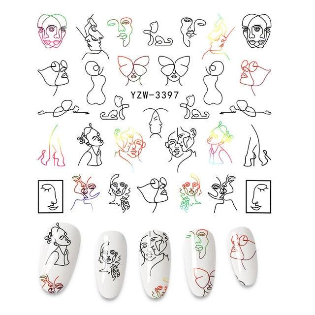 The New 3D Nail Sticker Cool English Letter stickers for nail Foil Love Heart Design Fashion Manicure Stickers Girls Manicure Decoration Nail Art Supplies 3D Self-Adhesive Nail Decals Designer Nail Stickers for Acrylic Nails