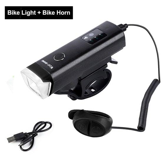 Waterproof Bicycle Light Smart Front Lamp Headlight With Horn USB Rechargeable LED Cycling Flashlight Bicycle Lights Set Powerful Lumens LED Bike Front For Adults Road Cycling Safety Flashlight