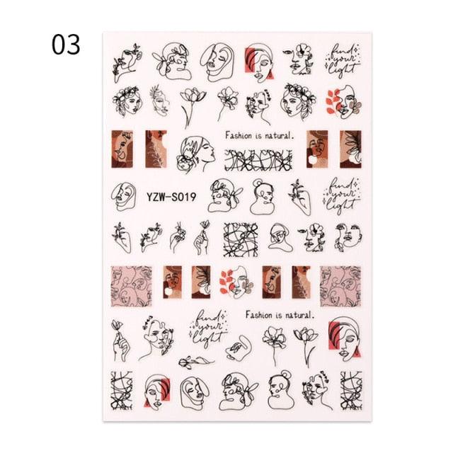 Alphabet Love Shaped  Pattern 3D Nail Stickers Slider Valentine Day Decals Foil For Love Nail Art Decoration Pop Art Nail Stickers Sexy Girl Designs Comics Water Transfer Decals Manicure Lips Nail Art Decorations Slider Nail Art Stickers