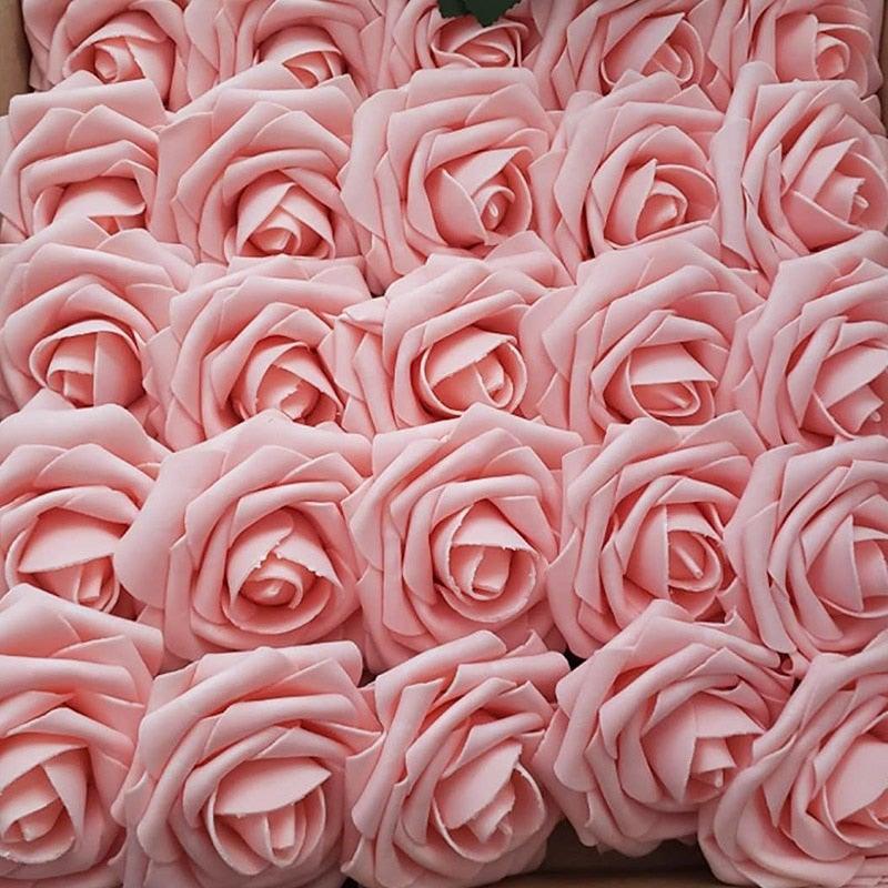 New Artificial 10/20/30 Heads 8cm PE Foam Rose Flowers Bride Bouquet Flower For Wedding Party Decorative Scrapbooking Flower Silk Roses for Wedding Centerpieces Bridal Show Bouquets Party Home Flowers Decoration