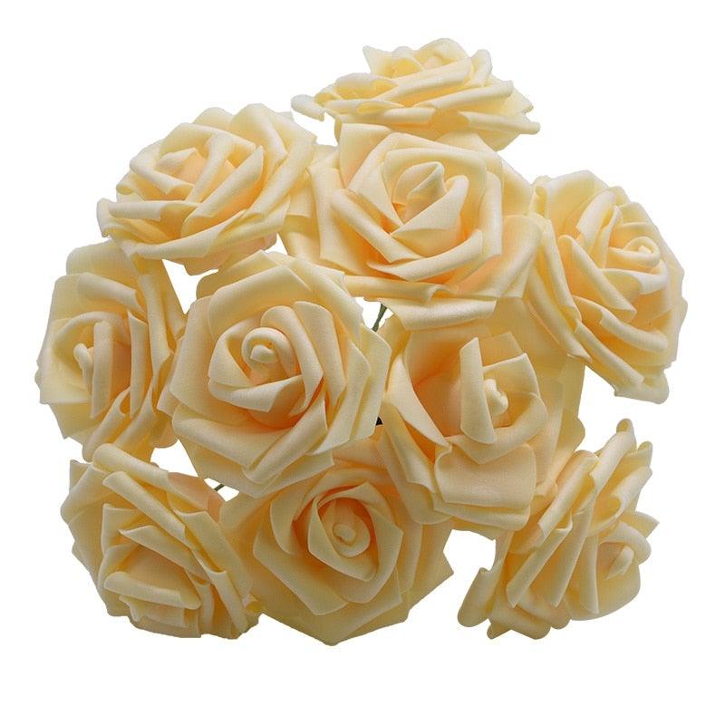 New Artificial 10/20/30 Heads 8cm PE Foam Rose Flowers Bride Bouquet Flower For Wedding Party Decorative Scrapbooking Flower Silk Roses for Wedding Centerpieces Bridal Show Bouquets Party Home Flowers Decoration