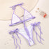 Fashion Swimwear Women Bikini Sets Women Lace Up Two Piece String Bikinis Beach Swimsuit Triangle Bathing Suit Side Tie Swimwear String Swimming Suit For Women Bathing Suit Micro Halter String Triangle Bikini