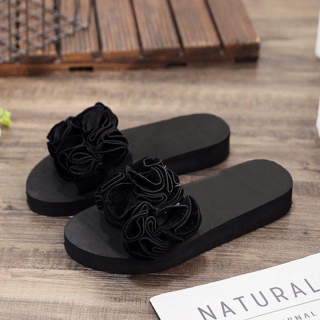 Women Bow Summer Sandals Slipper Indoor Outdoor Flip-flops Beach Shoes New Fashion Casual Flower Slipper High Heeled Bow-Knot Platform Flip Flops Beach Sandals Fashion Summer Slippers