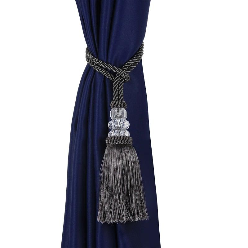 Faux Crystal Beaded Tassels Fringe Curtain Tieback Rope Window Decoration Door Hanging Ball Tassel Accessories Wonderful Curtain Holdbacks Curtains Tiebacks Home Decorative Braided Buckle Fastener Accessories Window Drapery Ball Tassels Tiebacks 50CM