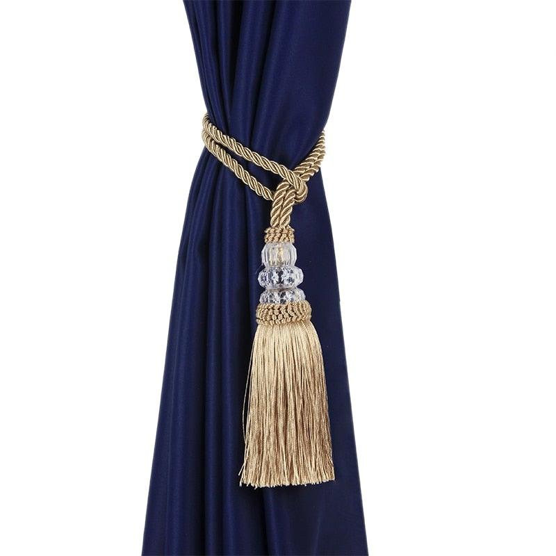 Faux Crystal Beaded Tassels Fringe Curtain Tieback Rope Window Decoration Door Hanging Ball Tassel Accessories Wonderful Curtain Holdbacks Curtains Tiebacks Home Decorative Braided Buckle Fastener Accessories Window Drapery Ball Tassels Tiebacks 50CM