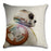 Unique Style Throw Pillow Cover Robot pattern Polyester Linen Cushion cover Decoration For Home House Party Chair Sofa Gift Cute Adorable Cartoon Robot Waving with Robotic Dog Friend Throw Pillow Cover Case Decorative Cushion For Couch Bed