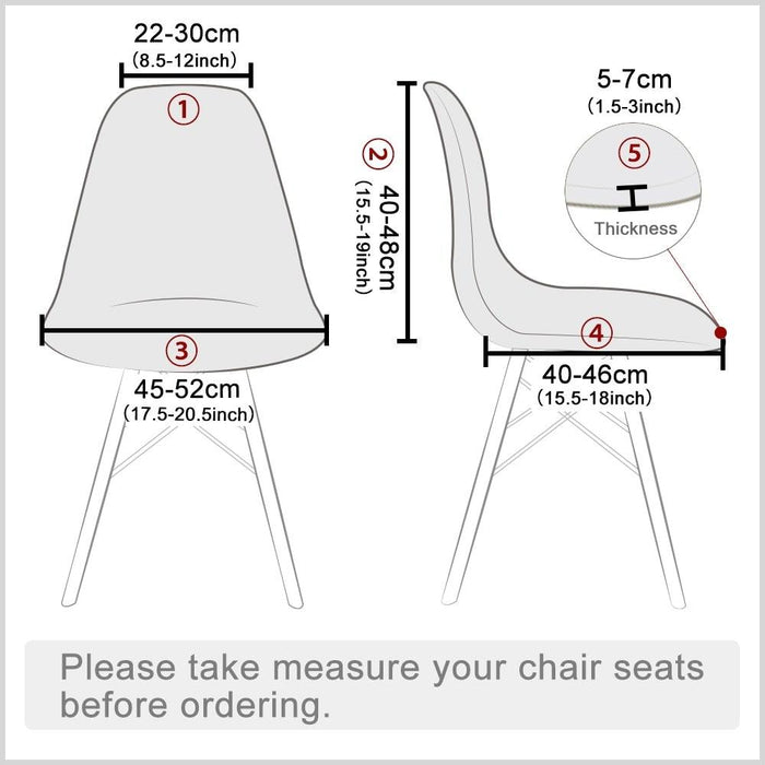 Avangarde Style  Printed Seat Cover For Shell Chair Armless Shell Chair Cover Banquet Home Slipcover Elastic Removable Stretch High Back For Sofa Armchairs