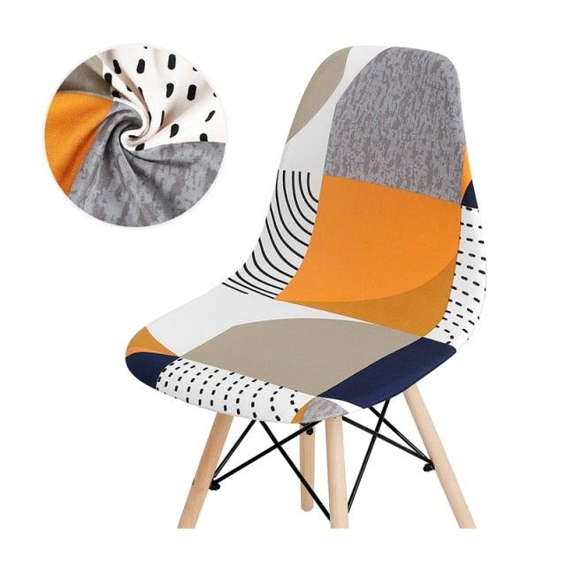 Avangarde Style  Printed Seat Cover For Shell Chair Armless Shell Chair Cover Banquet Home Slipcover Elastic Removable Stretch High Back For Sofa Armchairs