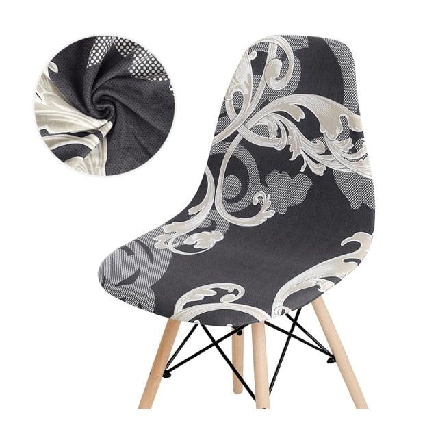 Avangarde Style  Printed Seat Cover For Shell Chair Armless Shell Chair Cover Banquet Home Slipcover Elastic Removable Stretch High Back For Sofa Armchairs