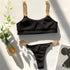 Luxury Black Bikini Set Chain Swimsuit Female Black Swimwear Women Summer Bathing Suit Women V-Wired Underwire Push Up High Cut Bikini Set Two Pieces Bathing Suit