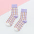 1 Pair Keep Warm Knee-high Socks for Socks Rhombus Pattern Autumn Winter Cotton College Style Socks Running Climbing Fashion Socks For Men And Women