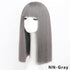 Long Straight With Bangs Synthetic Wigs For Black/White Women Natural Black Brown Gray Heat Resistant Fiber Hair Wigs For Black Women Cosplay Wigs For Women Gifts for Girlfriends