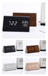 Digital Clock LED Wooden Alarm Clock Digital Alarm Clock with Wooden Electronic LED Time Display 3 Alarm Settings Humidity & Temperature Detect Wood Made Electric Clocks Table Sound Control Electronic Clocks Desktop USB/AAA Powered Home Table Decor