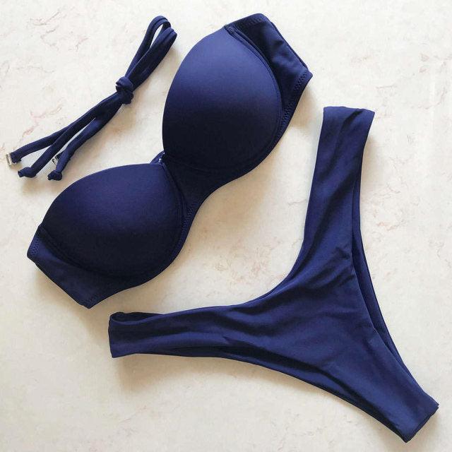 Bikini Push Up Swimsuit Female Swimwear Women's Bathing Suits Push Up Underwire Bikini Set Padded Two Piece Swimsuits Women Two-pieces Durable Bikini Set With Bra Cup Modern Bathing Suit