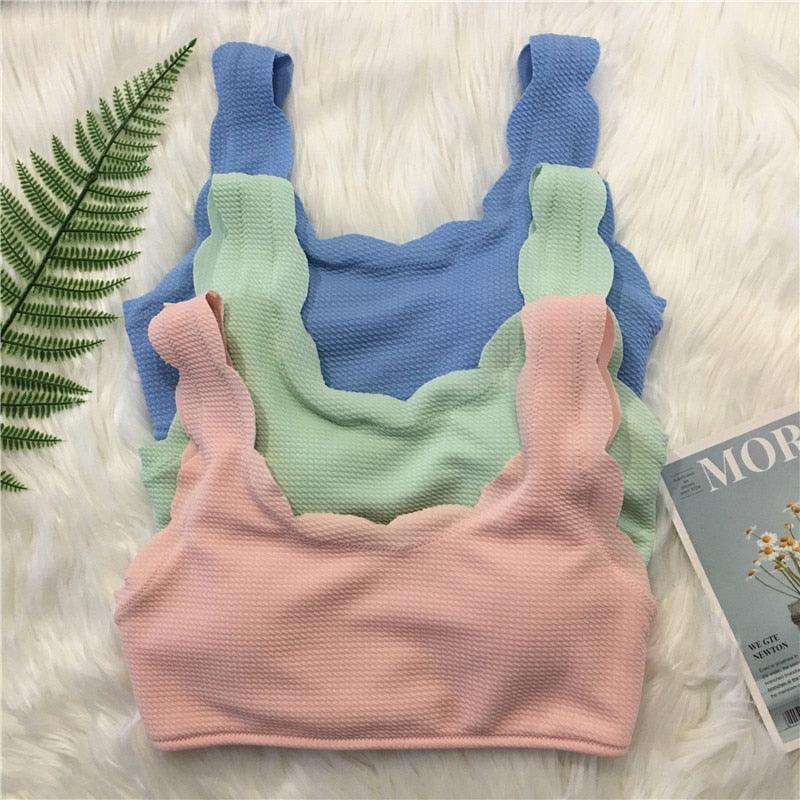 Women Solid Swimwear Female Bathing Suit Scalloped High Waist Bikini Set Two Pieces Women's Solid Color Lace-up High Waist Scoop Collar Padded Bathing Suit