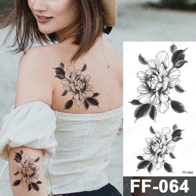 Waterproof Temporary Black Tattoo Sticker Peony Flower Snake Sketch Luxury Big Tattoo For Womens - STEVVEX Beauty - 103, Arm Tattoo, Beauty, Big Tattoo, Black Tattoos, Body Tattoo, Extra Large Tattoo, Fashion Tattoo, Flower Tattoo, Girls Tattoo, Large Black Tattoo, Leg Tattoo, Lotus Tattoo, Luxury Tattoo, Modern Tatoos, Sketch Tattoo, Stylish Tattoo, Tattoo, Waterproof Tattoo, Women Tattoo, Womens Tattoo - Stevvex.com