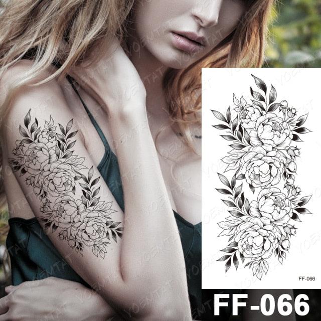 Waterproof Temporary Black Tattoo Sticker Peony Flower Snake Sketch Luxury Big Tattoo For Womens - STEVVEX Beauty - 103, Arm Tattoo, Beauty, Big Tattoo, Black Tattoos, Body Tattoo, Extra Large Tattoo, Fashion Tattoo, Flower Tattoo, Girls Tattoo, Large Black Tattoo, Leg Tattoo, Lotus Tattoo, Luxury Tattoo, Modern Tatoos, Sketch Tattoo, Stylish Tattoo, Tattoo, Waterproof Tattoo, Women Tattoo, Womens Tattoo - Stevvex.com