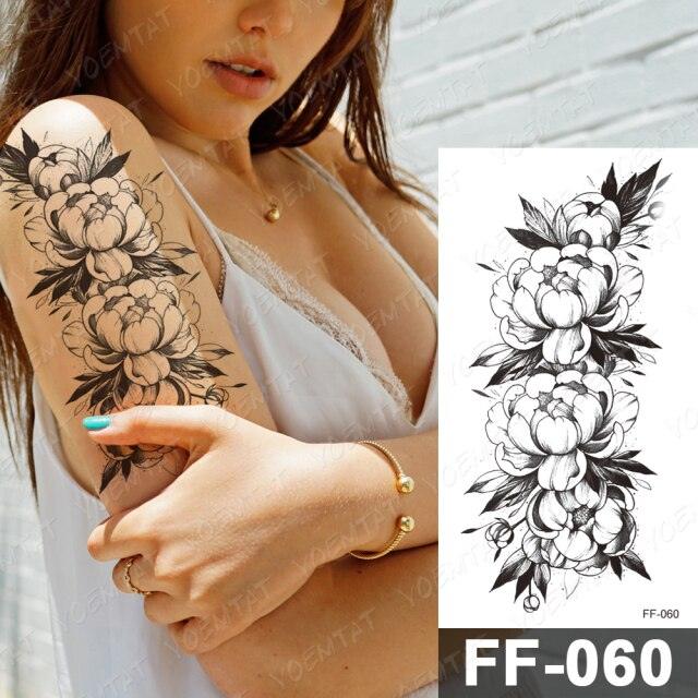 Waterproof Temporary Black Tattoo Sticker Peony Flower Snake Sketch Luxury Big Tattoo For Womens - STEVVEX Beauty - 103, Arm Tattoo, Beauty, Big Tattoo, Black Tattoos, Body Tattoo, Extra Large Tattoo, Fashion Tattoo, Flower Tattoo, Girls Tattoo, Large Black Tattoo, Leg Tattoo, Lotus Tattoo, Luxury Tattoo, Modern Tatoos, Sketch Tattoo, Stylish Tattoo, Tattoo, Waterproof Tattoo, Women Tattoo, Womens Tattoo - Stevvex.com