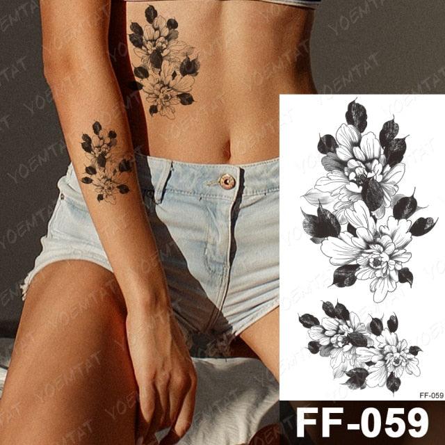 Waterproof Temporary Black Tattoo Sticker Peony Flower Snake Sketch Luxury Big Tattoo For Womens - STEVVEX Beauty - 103, Arm Tattoo, Beauty, Big Tattoo, Black Tattoos, Body Tattoo, Extra Large Tattoo, Fashion Tattoo, Flower Tattoo, Girls Tattoo, Large Black Tattoo, Leg Tattoo, Lotus Tattoo, Luxury Tattoo, Modern Tatoos, Sketch Tattoo, Stylish Tattoo, Tattoo, Waterproof Tattoo, Women Tattoo, Womens Tattoo - Stevvex.com