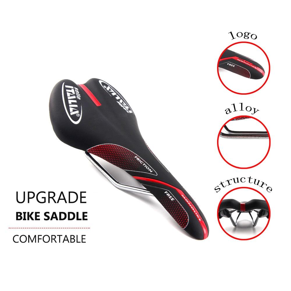 Professional Bicycle Saddle Road Bike Seat Comfortable Hollow Racing Front Cushion Mountain PU Cycling Comfortable Bike Seat Bicycle Saddle Padded Professional Waterproof Road Bike Saddle For Men Riding Bike City Bike