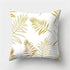 Tropical Leaf Flower Green Yellow Pillowcase Decorative Throw Pillow Case Cushion Cover Gold Stamping Leaves Polyester Cushion Cover Throw Pillow Decorative Cushions Home Decor Pillow Covers