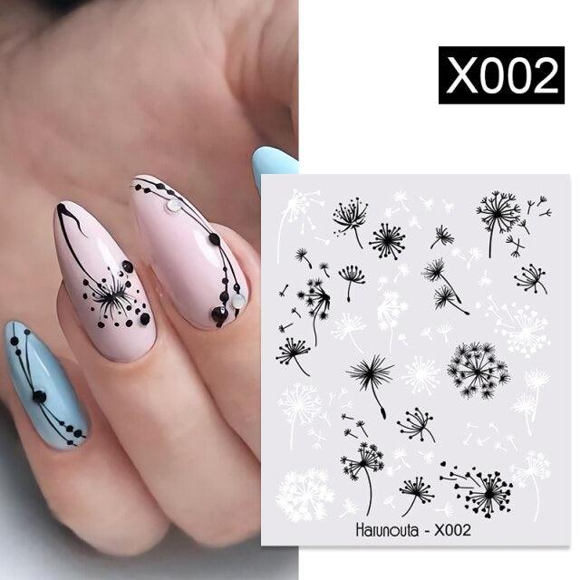 Embossed Nails Sticker 3D Flower Leaves Slider Water Transfer Nail Decals for Nail Art Transfer Sticker  3D Wave Design Decoration for Women Girls Art Stickers Decal Decoration Metallic Curve Strip Line Nail Decor