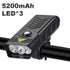 Bike Light USB Rechargeable 3000 Lumens Bike Headlight LED Super Bright Flashlight Front Lights And Back Rear Light Adjustable Lightness Waterproof And Large Capacity Battery 10000mAh