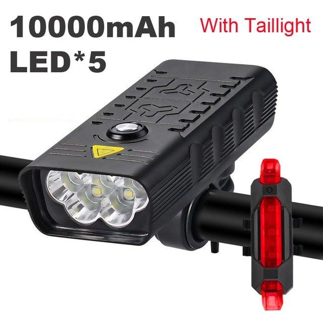 Bike Light USB Rechargeable 3000 Lumens Bike Headlight LED Super Bright Flashlight Front Lights And Back Rear Light Adjustable Lightness Waterproof And Large Capacity Battery 10000mAh