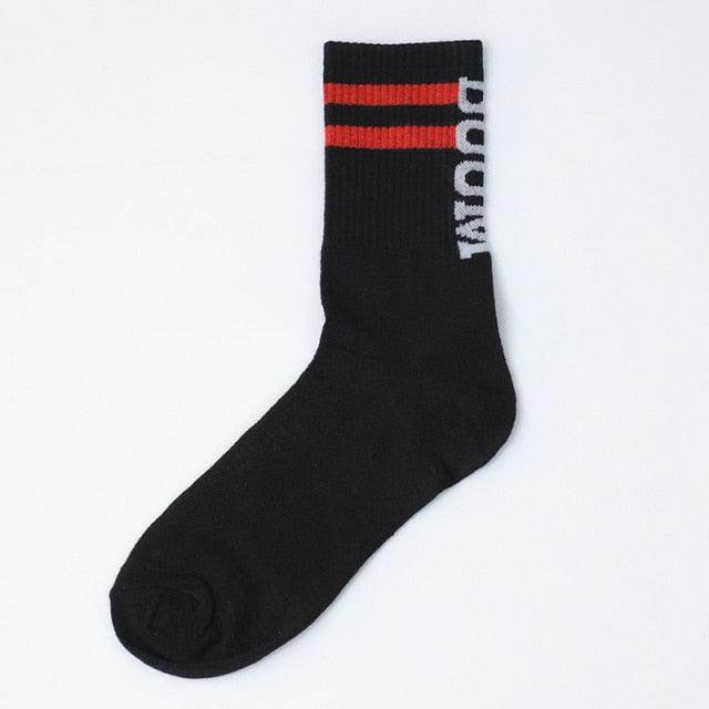 Fashion Men Street Wear Cool Cotton Socks Harajuku Funny Socks Trendy Women Long Socks Crew Socks White Hip Hop Socks Basketball Running Cycling Socks For Men And Women