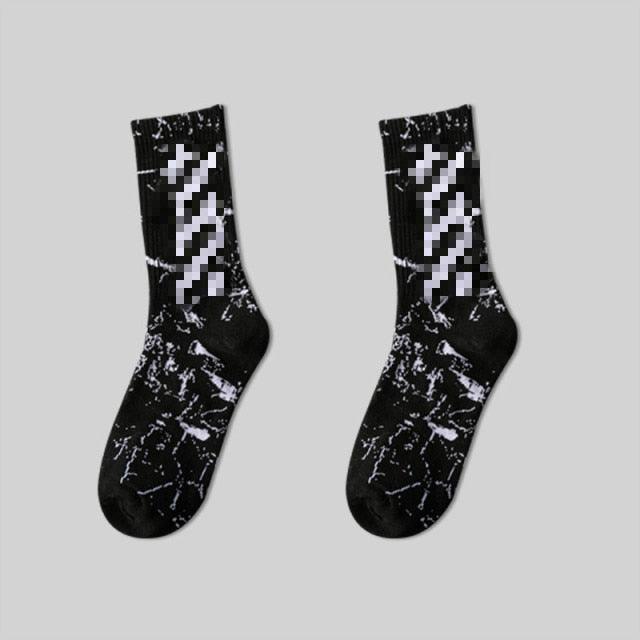 Fashion Men Street Wear Cool Cotton Socks Harajuku Funny Socks Trendy Women Long Socks Crew Socks White Hip Hop Socks Basketball Running Cycling Socks For Men And Women