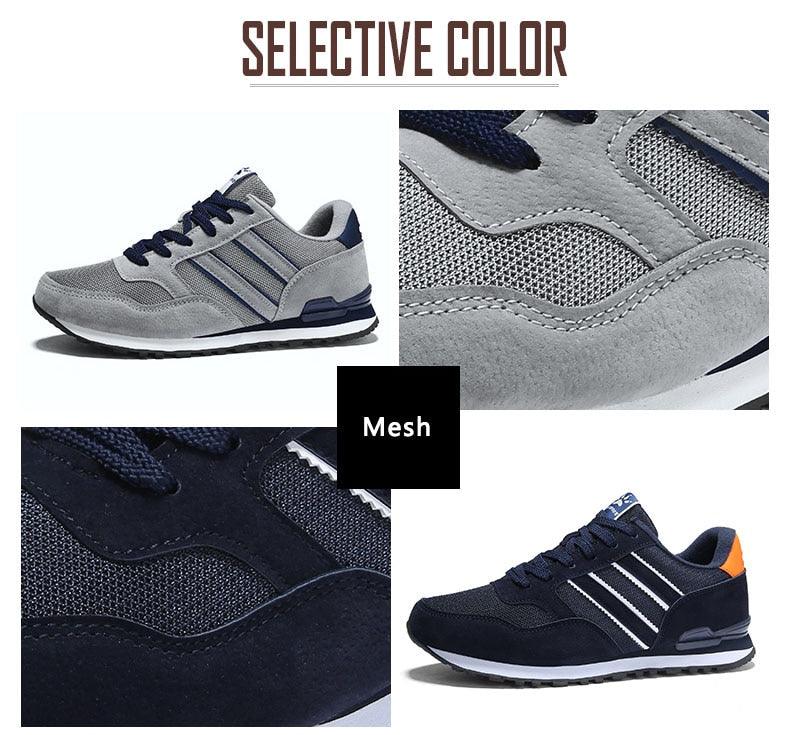 Blue Mens Casual Shoes Comfortable Sneakers Artificial Leather Male Spring Flats Trainers Outdoor Mens Casual Sports High Quality Sneaker Sport Walking Fashion Sneakers