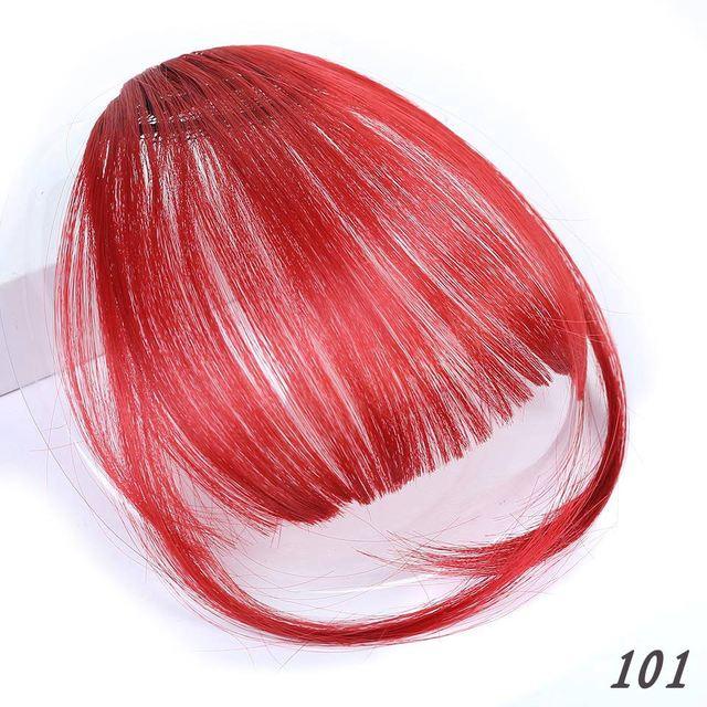 Women Clip In Hair Bangs Hairpiece Synthetic Fake Hair Piece Clip In Hair Extensions Front Natural Flat Neat Fringe Bangs With Temples For Women One Piece Hairpiece