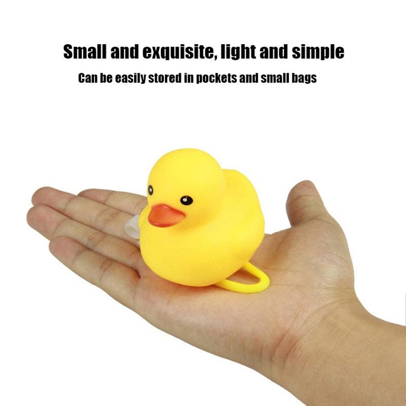 Yellow Small Bike Duck Bicycle Bell Luminous Normal Duck Ducky Bicycle Airscrew Helmet Wind Motor Riding Cycling Lights Horn Rubber Duck Helmet Bike Horn Bell Car Decoration Bicycle Horn