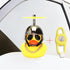 Yellow Small Bike Duck Bicycle Bell Luminous Normal Duck Ducky Bicycle Airscrew Helmet Wind Motor Riding Cycling Lights Horn Rubber Duck Helmet Bike Horn Bell Car Decoration Bicycle Horn