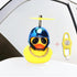 Yellow Small Bike Duck Bicycle Bell Luminous Normal Duck Ducky Bicycle Airscrew Helmet Wind Motor Riding Cycling Lights Horn Rubber Duck Helmet Bike Horn Bell Car Decoration Bicycle Horn