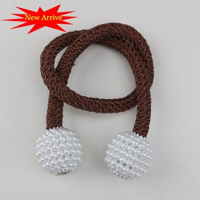 Magnetic Curtain Clip Room Accessories Pearl Ball Curtains Holder Tieback Home Decor Hanging Ball Buckle Tie Back Curtain Tiebacks Pearl Ball Home Curtain Buckle The Most Convenient Tie Backs Weave Clips Rope Straps Holder