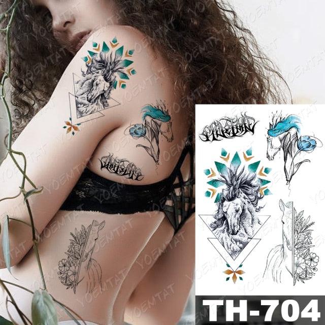 Luxury Big Waterproof Temporary Sticker Tattoo Large Flowers And Animals Body Tattos For Womens - STEVVEX Beauty - 103, 3D Tattoo, Animal Tattoo, Arm Tattoo, Beauty, Big Flowers Tattoo, Big Tattoo, Black Tattoos, Body Tattoo, Butterfly Tattoo, Colorful Tattoo, Fashion Tattoo, Girls Tattoo, Leg Tattoo, Luxury Tattoo, Modern Tatoos, Stylish Tattoo, Tattoo, Waterproof Tattoo, Wolf Tattoo, Women Tattoo, Womens Tattoo - Stevvex.com