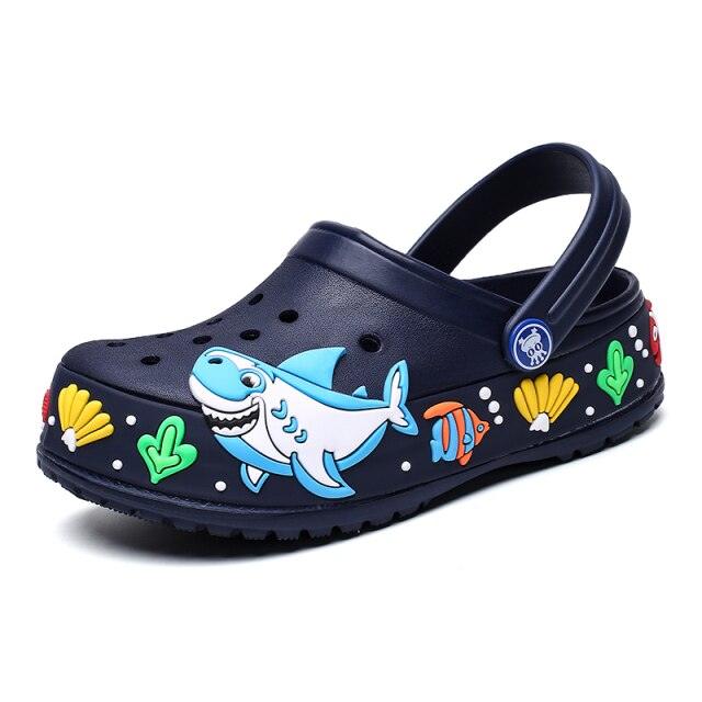 Cartoon Ocean Fashion Children Garden Shoes Boys Summer Slippers High Quality Kids Garden Children Clogs Boys Shoes Slides Sandals Clogs Children Beach Outdoor Walking Slipper