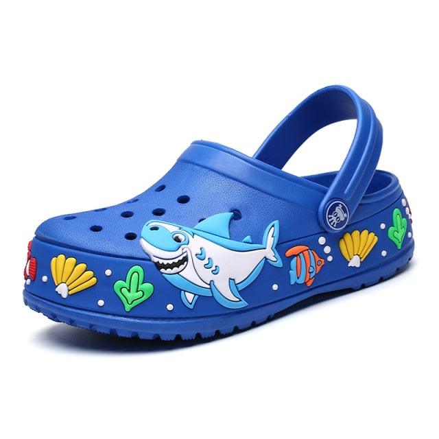 Cartoon Ocean Fashion Children Garden Shoes Boys Summer Slippers High Quality Kids Garden Children Clogs Boys Shoes Slides Sandals Clogs Children Beach Outdoor Walking Slipper