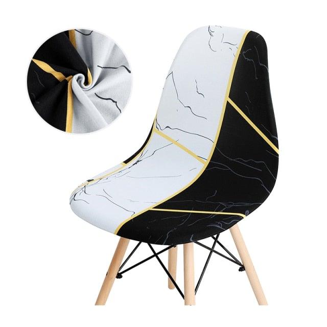 Avangarde Style  Printed Seat Cover For Shell Chair Armless Shell Chair Cover Banquet Home Slipcover Elastic Removable Stretch High Back For Sofa Armchairs