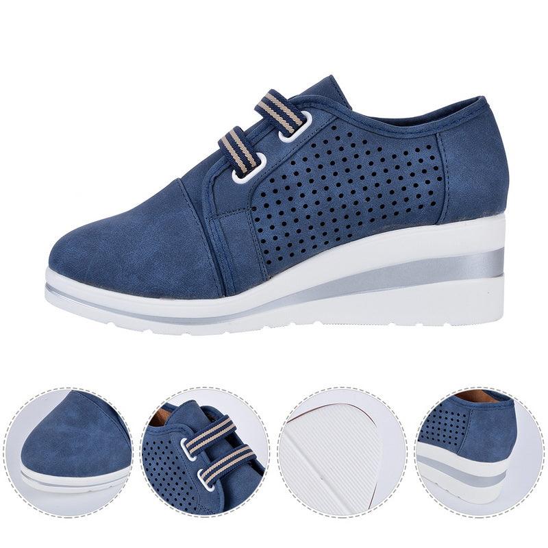 New High Heel Casual Womens Sneakers Breathable Height Increasing Shoes Air Cushion Comfortable Sneakers Women's Vulcanize Leather Shoes Luxury Walking Women Outdoor Shoes - STEVVEX Shoes - 106, Air Mesh Casual Sneakers, High Heel Shoes, High Quality Sneakers, Lace-up Sneakers, Leather Shoes, Luxury Shoes, Nylon Shoes, Shoes, Soft Shoes, Sports Shoes, Strong Mens Shoes, Stylish Womens Sneakers, Walking Casual Shoes, Walking Shoes, Women Flat Leather Shoes, Women Shoes, Womens Leather Sneakers - Stevvex.com