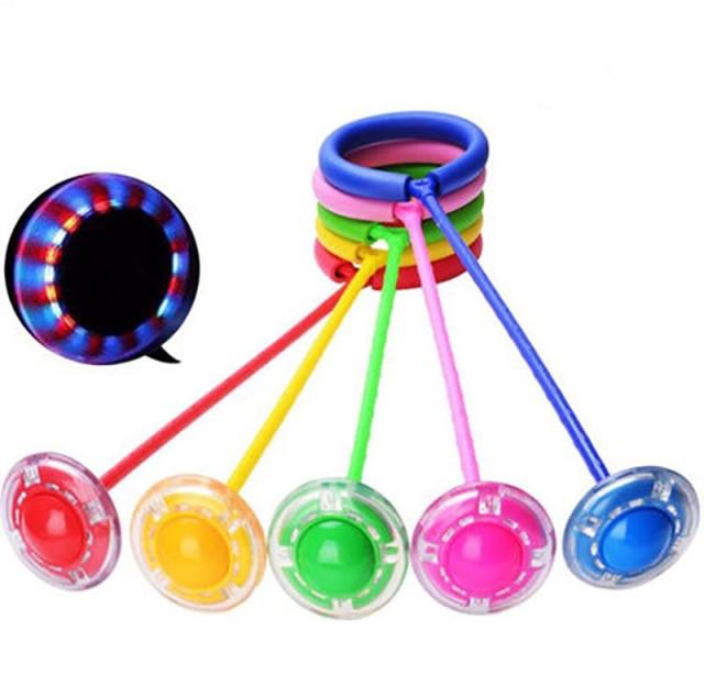 LED Flash Wheel Jumping Ball Single Foot Skipping Rope Adults Children Exercise Fitness Entertainment Toy Glowing Sport Balls Foldable Ankle Skip Ball Flash Jump Colorful Sports Swing Ball Fitness Jump Rope Fat Burning Game For Adults And Children